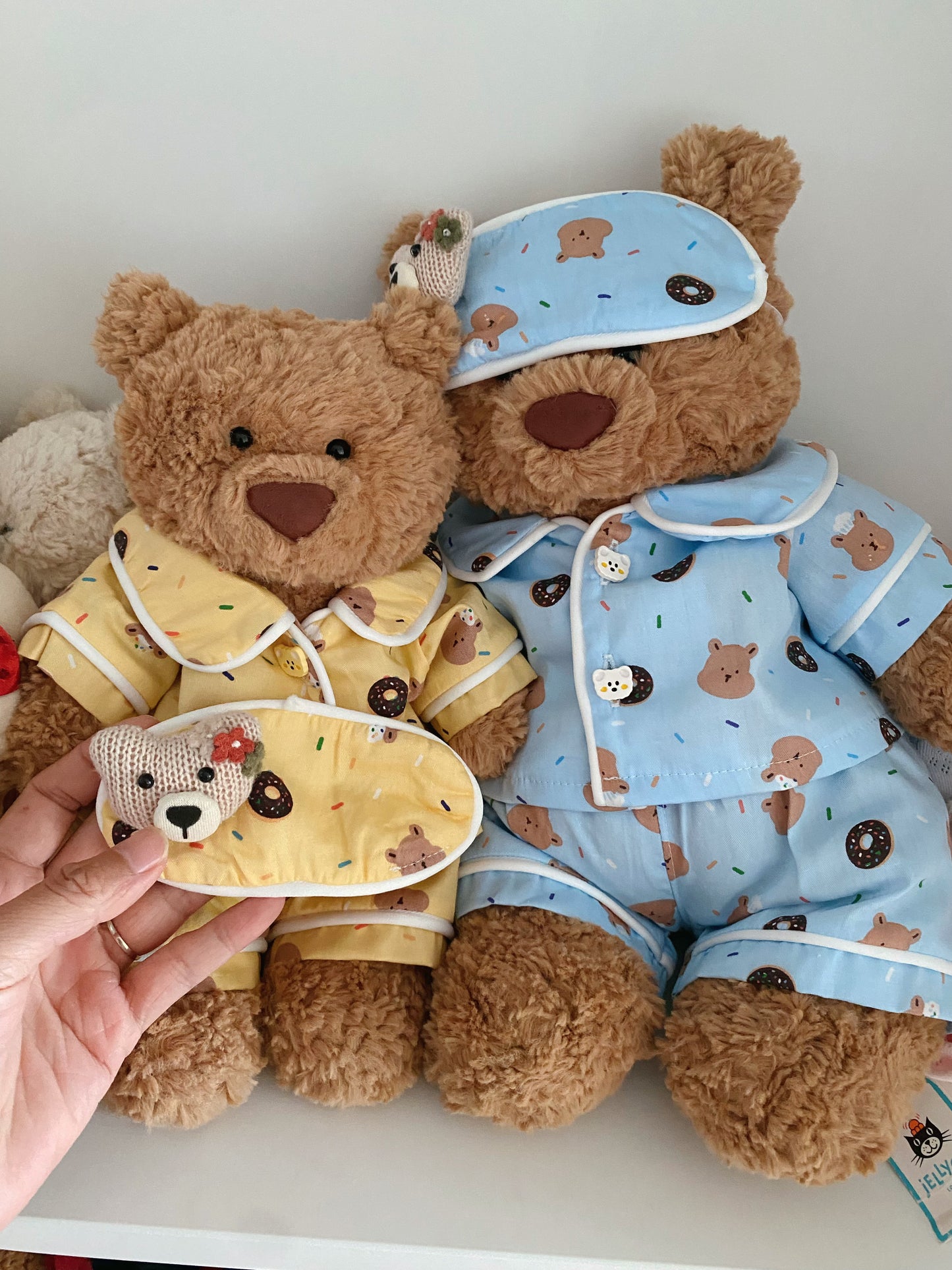 Handmade Teddy Bear Pajama Set with Sleep Mask | Plush Bear Clothes Only