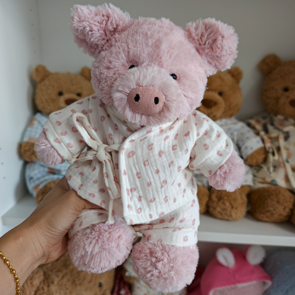 Handmade Cotton Pajama Set for Teddy Bears – Cozy Sleepwear (Clothing Only)
