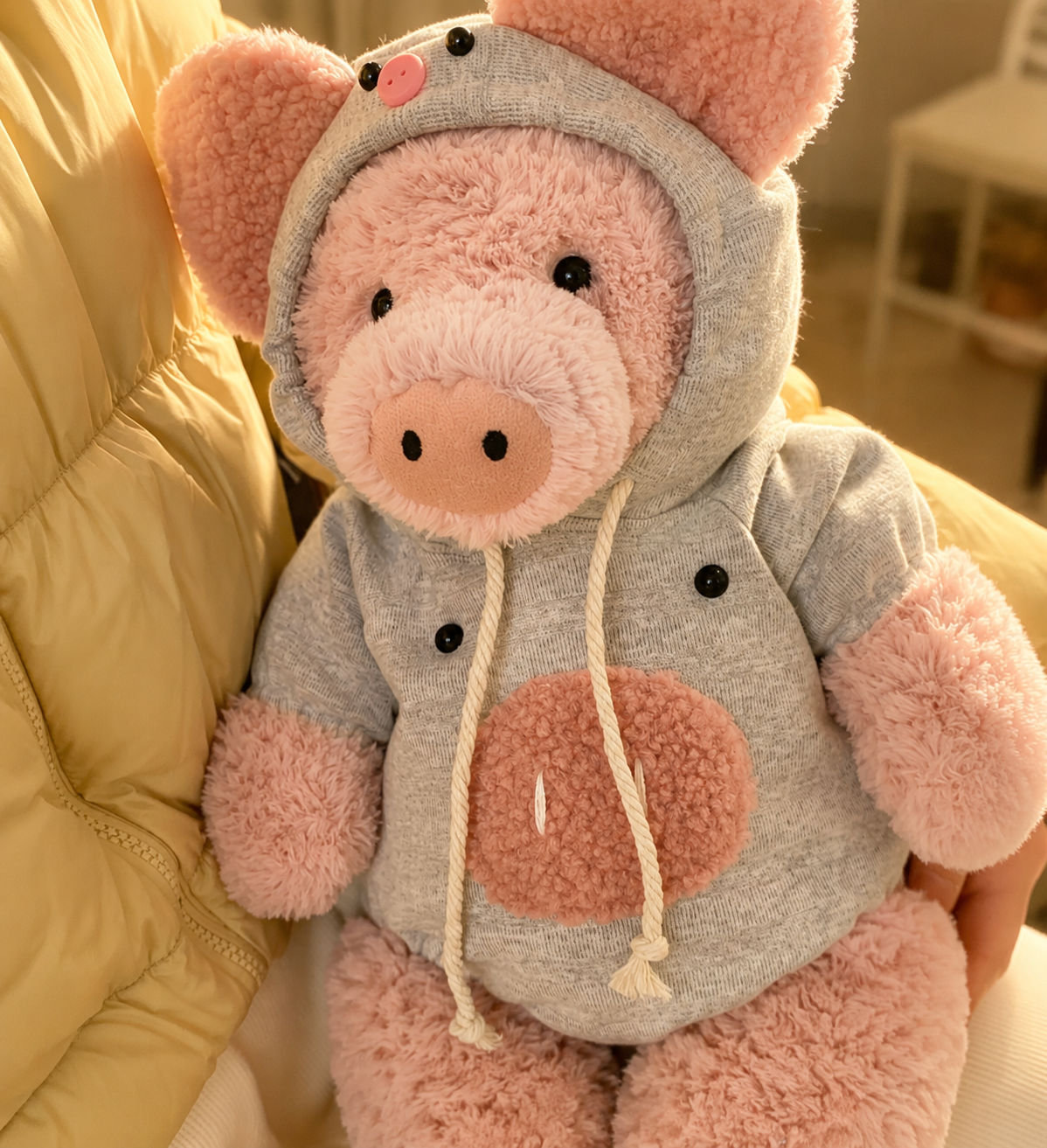 Cute Pig Plush Hoodie Jumpsuit Outfit – Handmade Stuffed Animal Clothes Only
