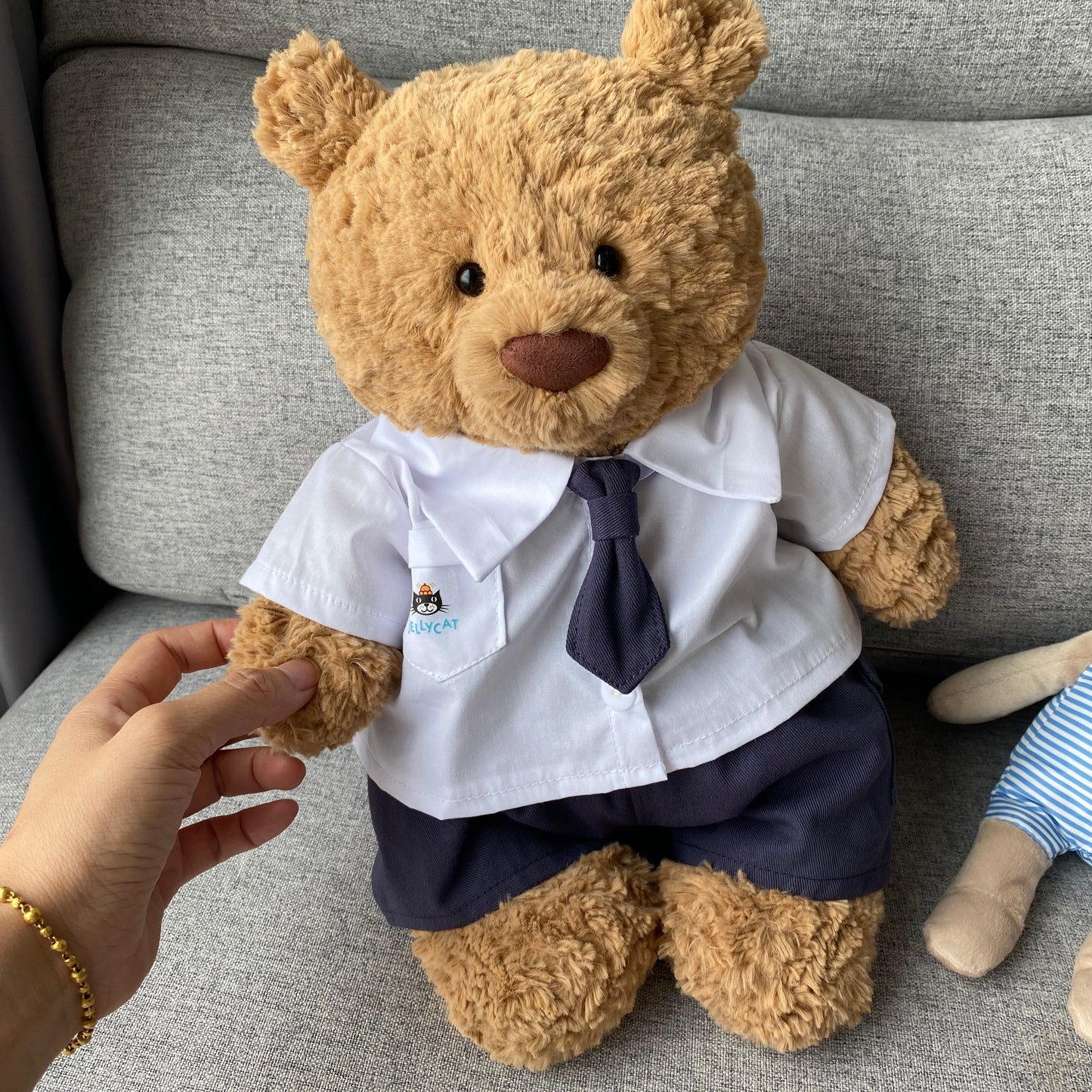 Handmade Cute Teddy Bear Shirt Uniform Outfit Set – Clothing Only, Plush Toy Not Included
