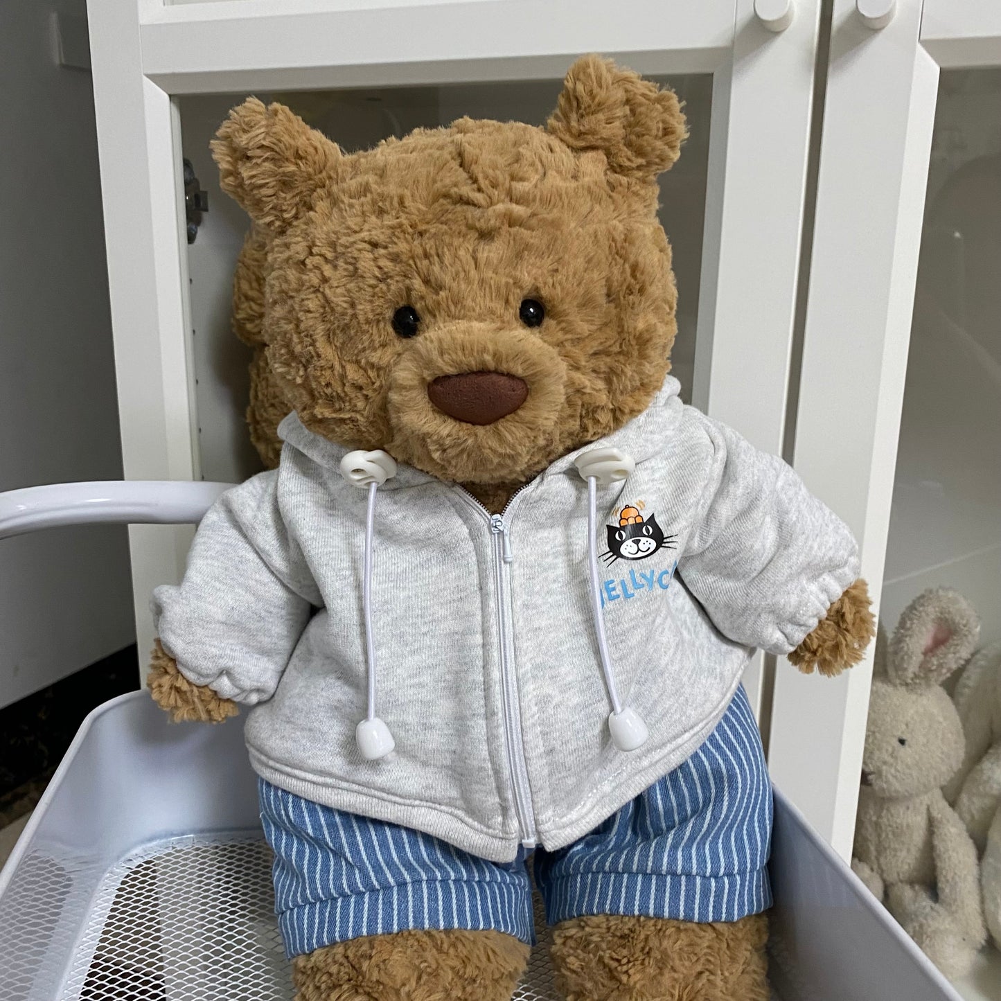 Handmade Bear & Pig Hoodie Jacket Set (Clothes Only, Plush Toy Not Included)