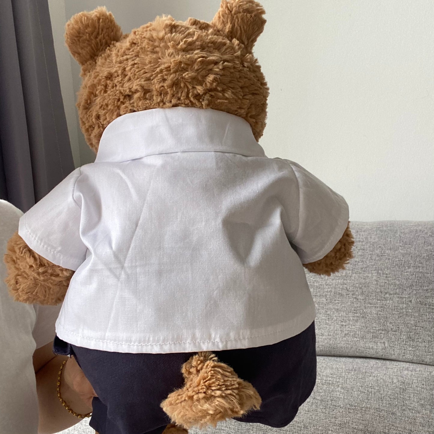 Handmade Cute Teddy Bear Shirt Uniform Outfit Set – Clothing Only, Plush Toy Not Included