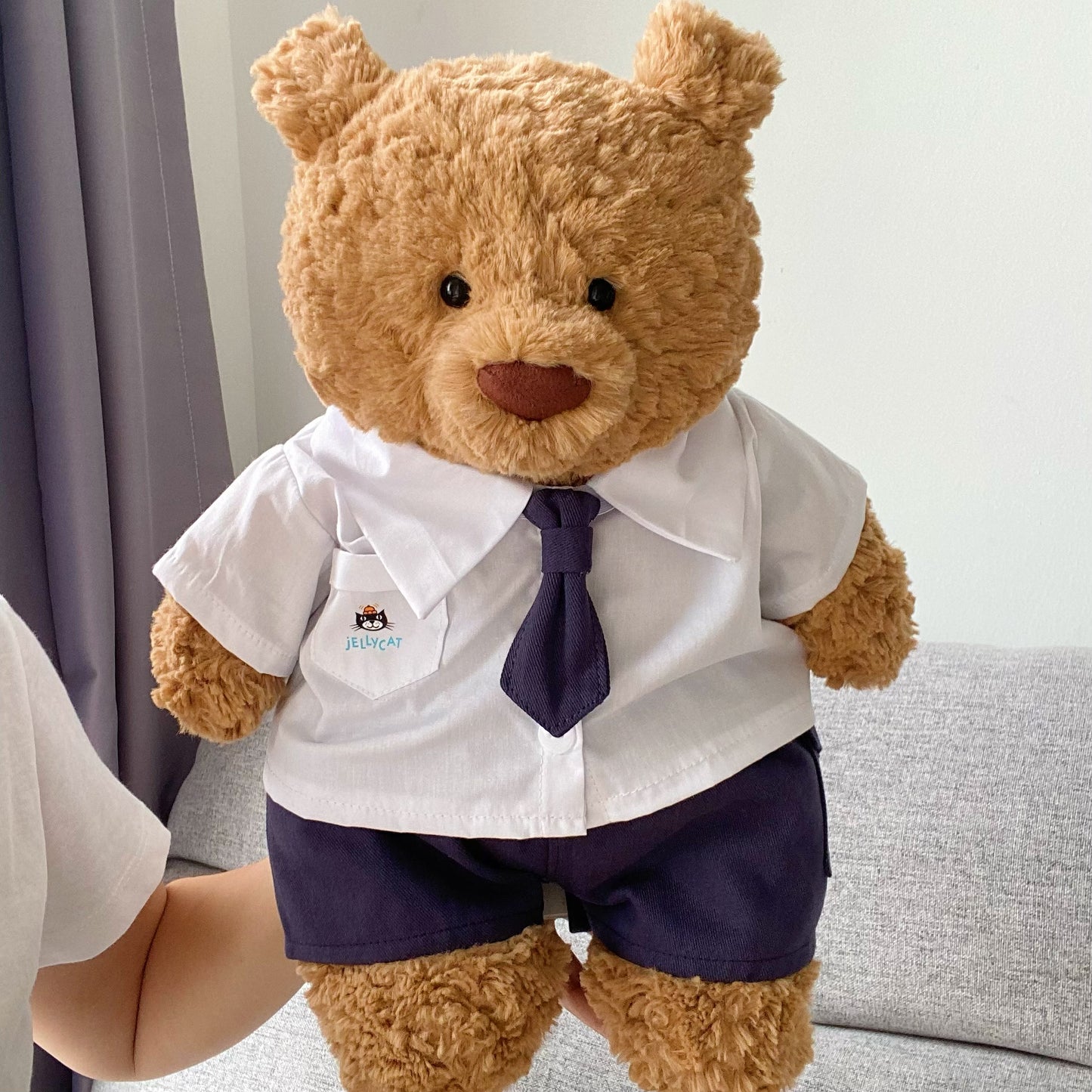 Handmade Cute Teddy Bear Shirt Uniform Outfit Set – Clothing Only, Plush Toy Not Included