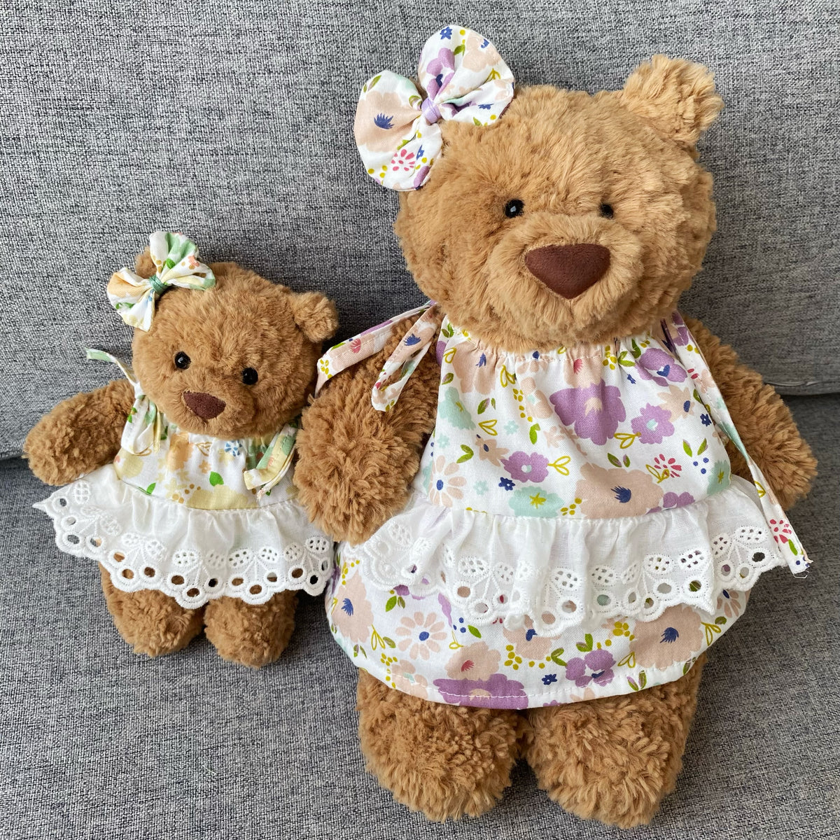 Cute Floral Tie Strap Dress for Plush Bears (Clothing Only, Bear Not Included)