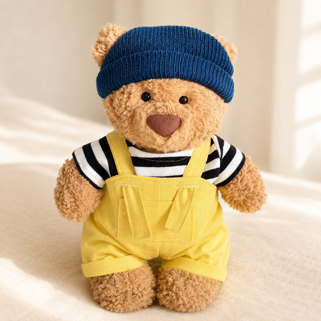 Handmade Cute Teddy Bear Sailor Outfit Set 3 Pieces, Sailor Top Pants & Hat (Clothes Only)