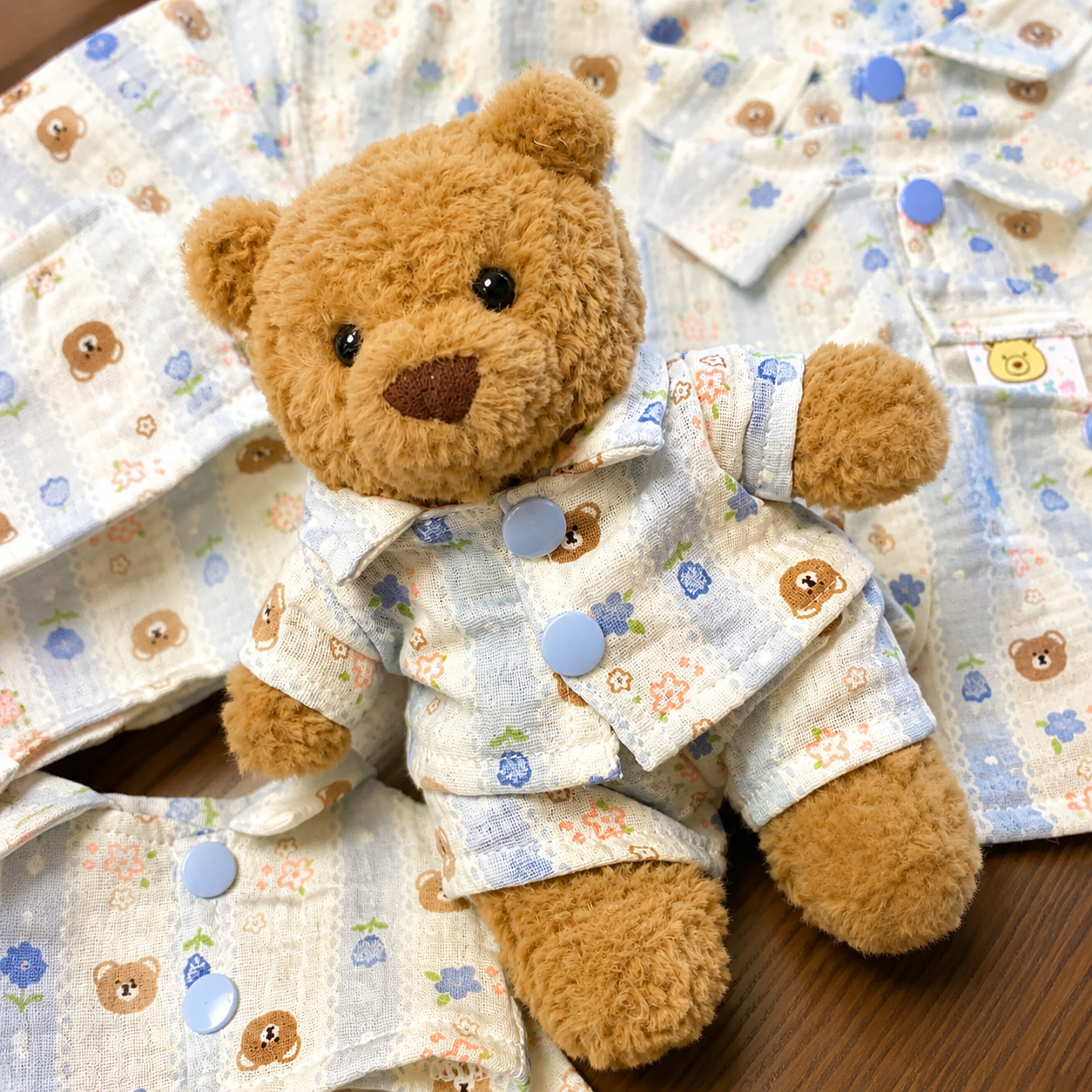 Handmade Cute Teddy Bear Pajama Set – Top & Shorts (Plush Toy Not Included)