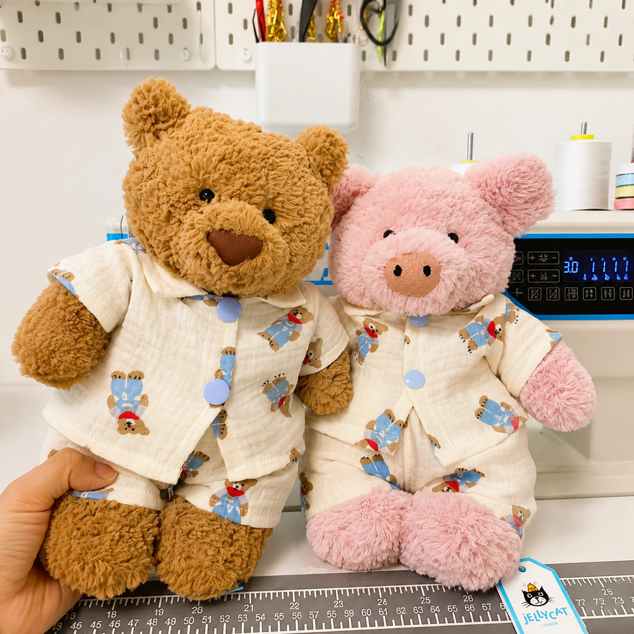 Handmade Cute Teddy Bear Pajama Set – Top & Shorts (Plush Toy Not Included)