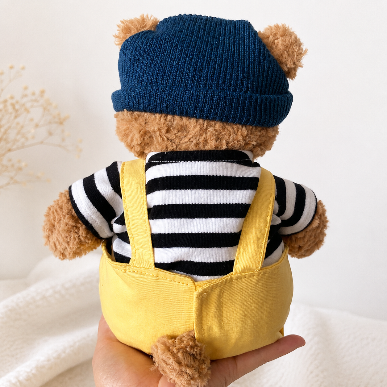 Handmade Cute Teddy Bear Sailor Outfit Set 3 Pieces, Sailor Top Pants & Hat (Clothes Only)