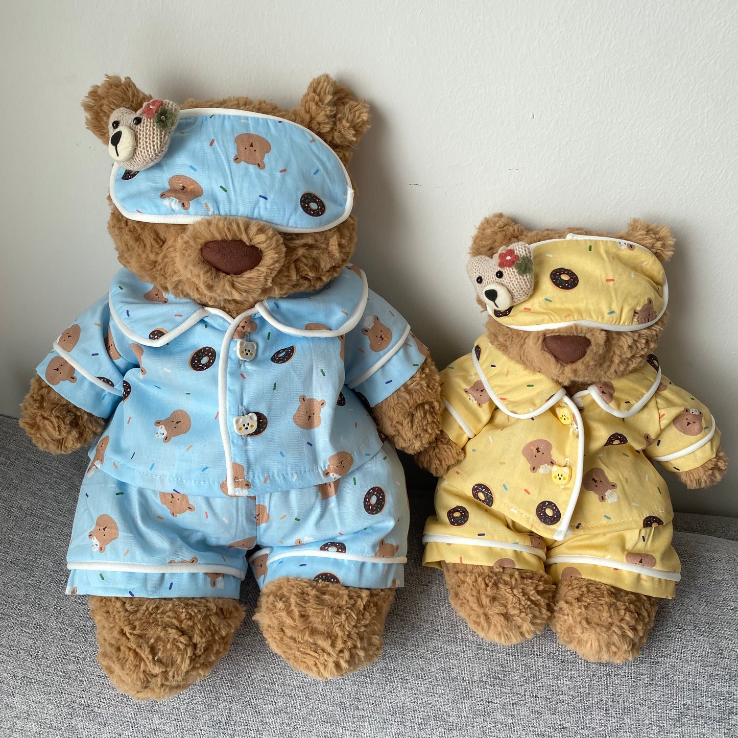 Handmade Teddy Bear Pajama Set with Sleep Mask | Plush Bear Clothes Only