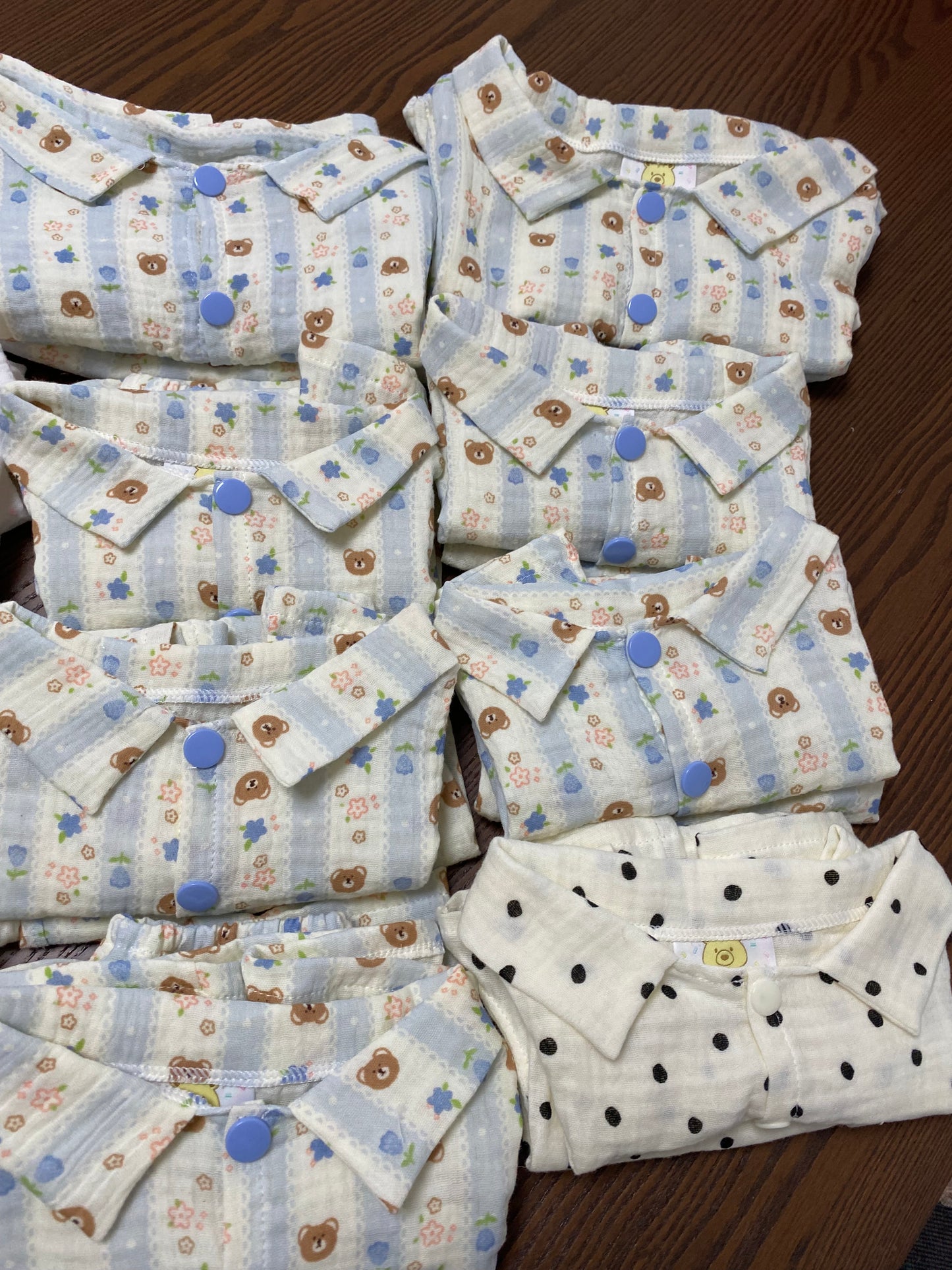 Handmade Cute Teddy Bear Pajama Set – Top & Shorts (Plush Toy Not Included)