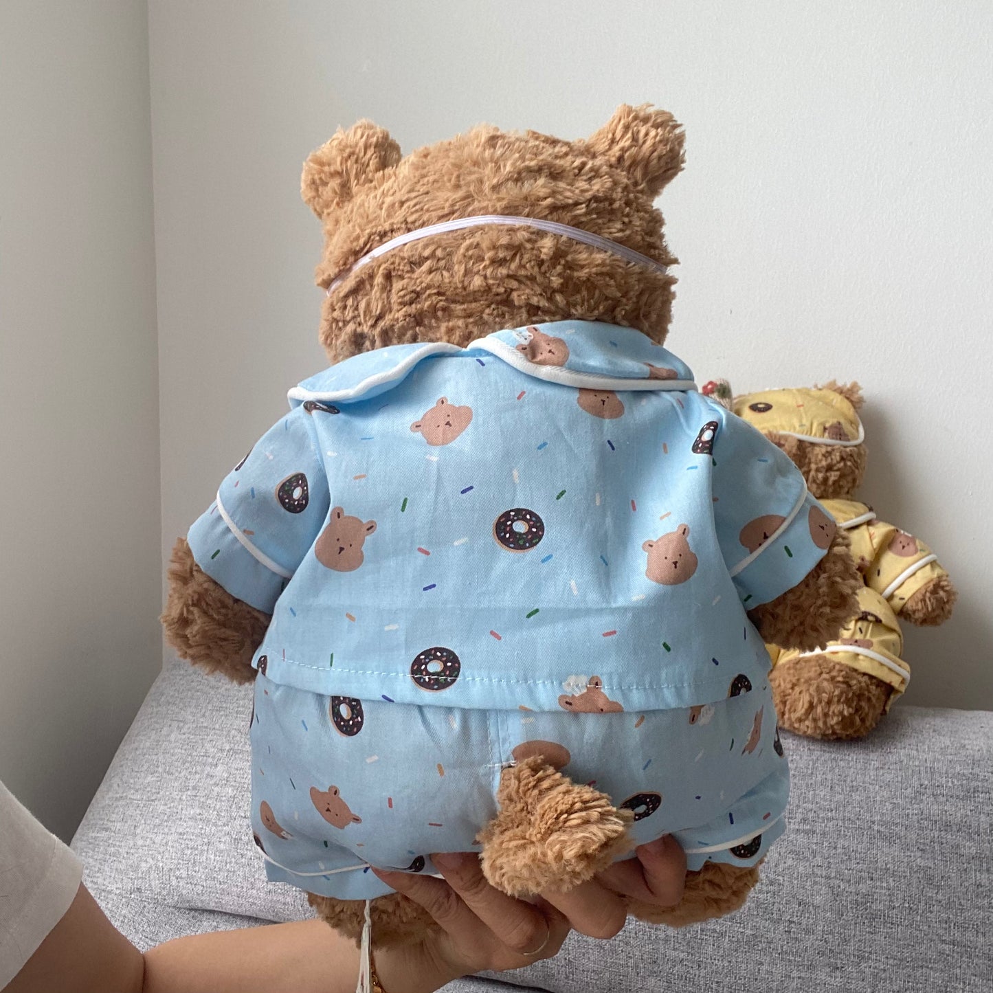 Handmade Teddy Bear Pajama Set with Sleep Mask | Plush Bear Clothes Only