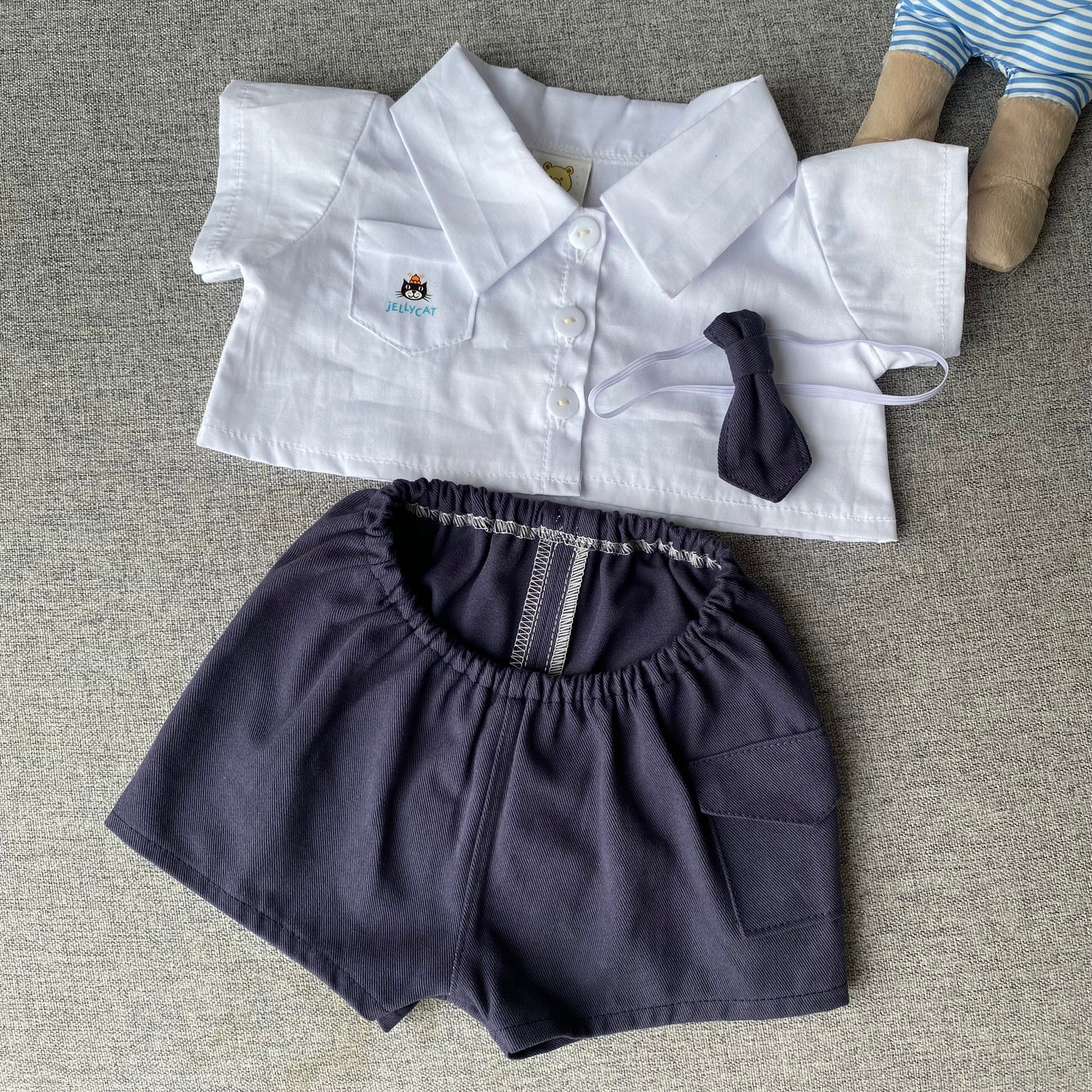 Handmade Cute Teddy Bear Shirt Uniform Outfit Set – Clothing Only, Plush Toy Not Included
