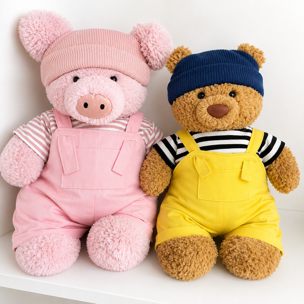 Handmade Cute Teddy Bear Sailor Outfit Set 3 Pieces, Sailor Top Pants & Hat (Clothes Only)