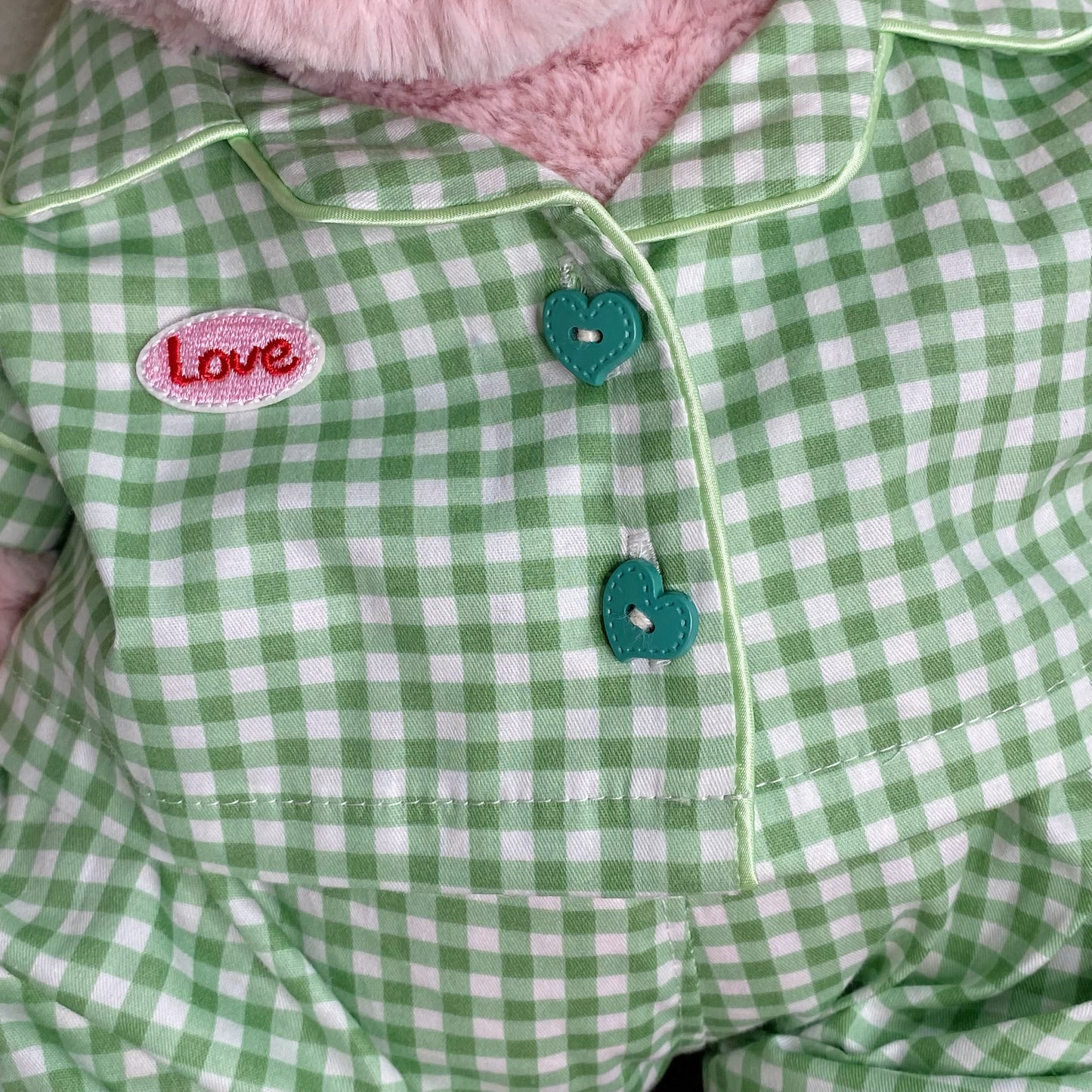 Cute Plaid Cartoon Pajama Set for Plush Bears (Clothing Only, Bear Not Included)