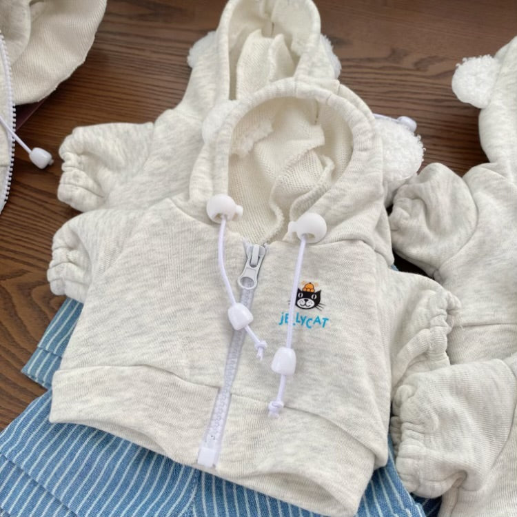 Handmade Bear & Pig Hoodie Jacket Set (Clothes Only, Plush Toy Not Included)