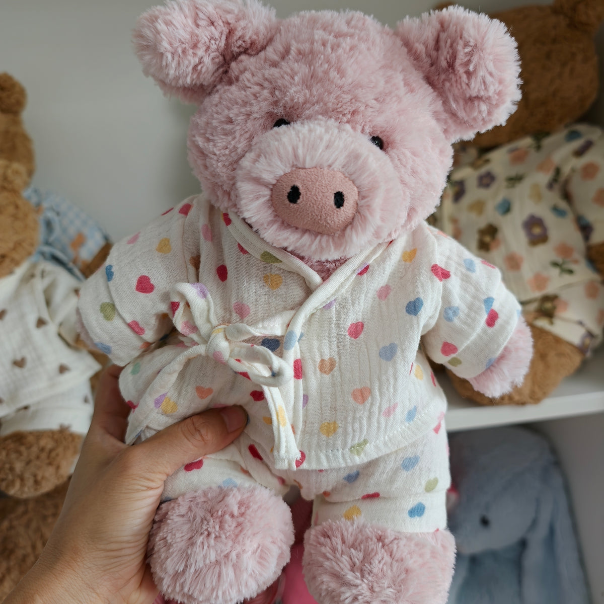 Handmade Cotton Pajama Set for Teddy Bears – Cozy Sleepwear (Clothing Only)