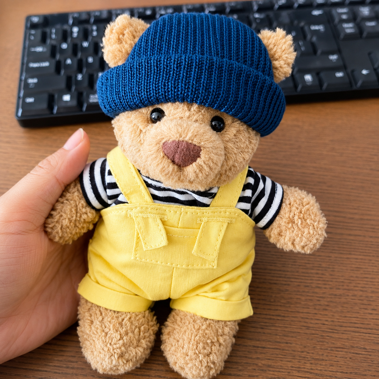 Handmade Cute Teddy Bear Sailor Outfit Set 3 Pieces, Sailor Top Pants & Hat (Clothes Only)
