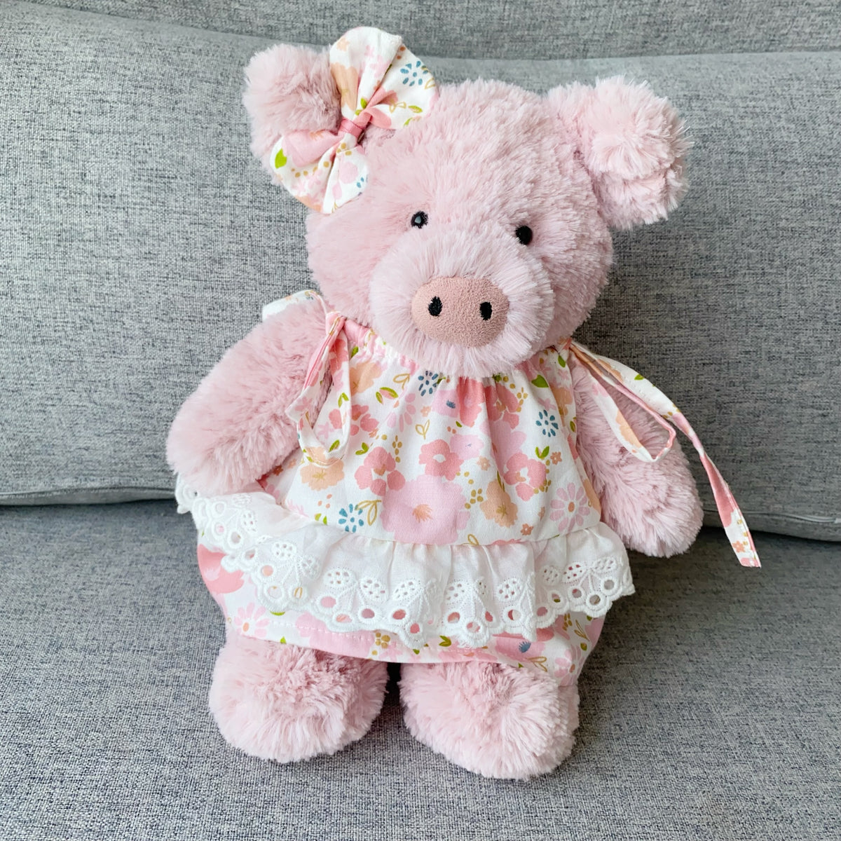 Cute Floral Tie Strap Dress for Plush Bears (Clothing Only, Bear Not Included)