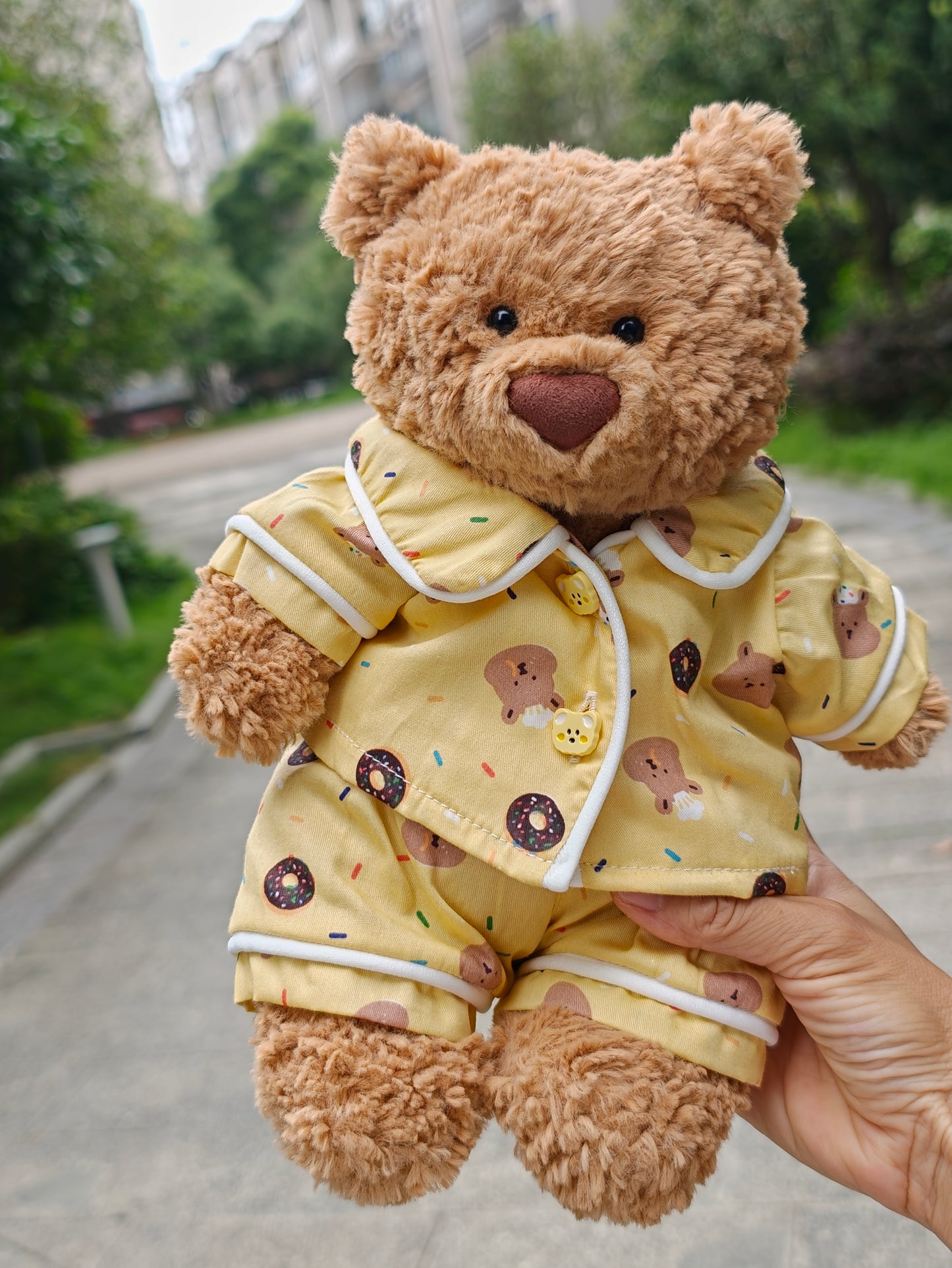 Handmade Teddy Bear Pajama Set with Sleep Mask | Plush Bear Clothes Only