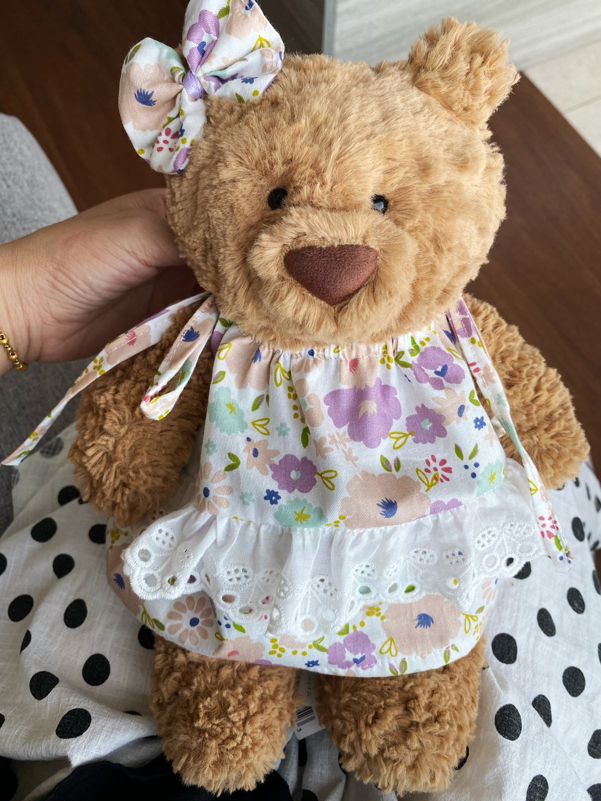 Cute Floral Tie Strap Dress for Plush Bears (Clothing Only, Bear Not Included)