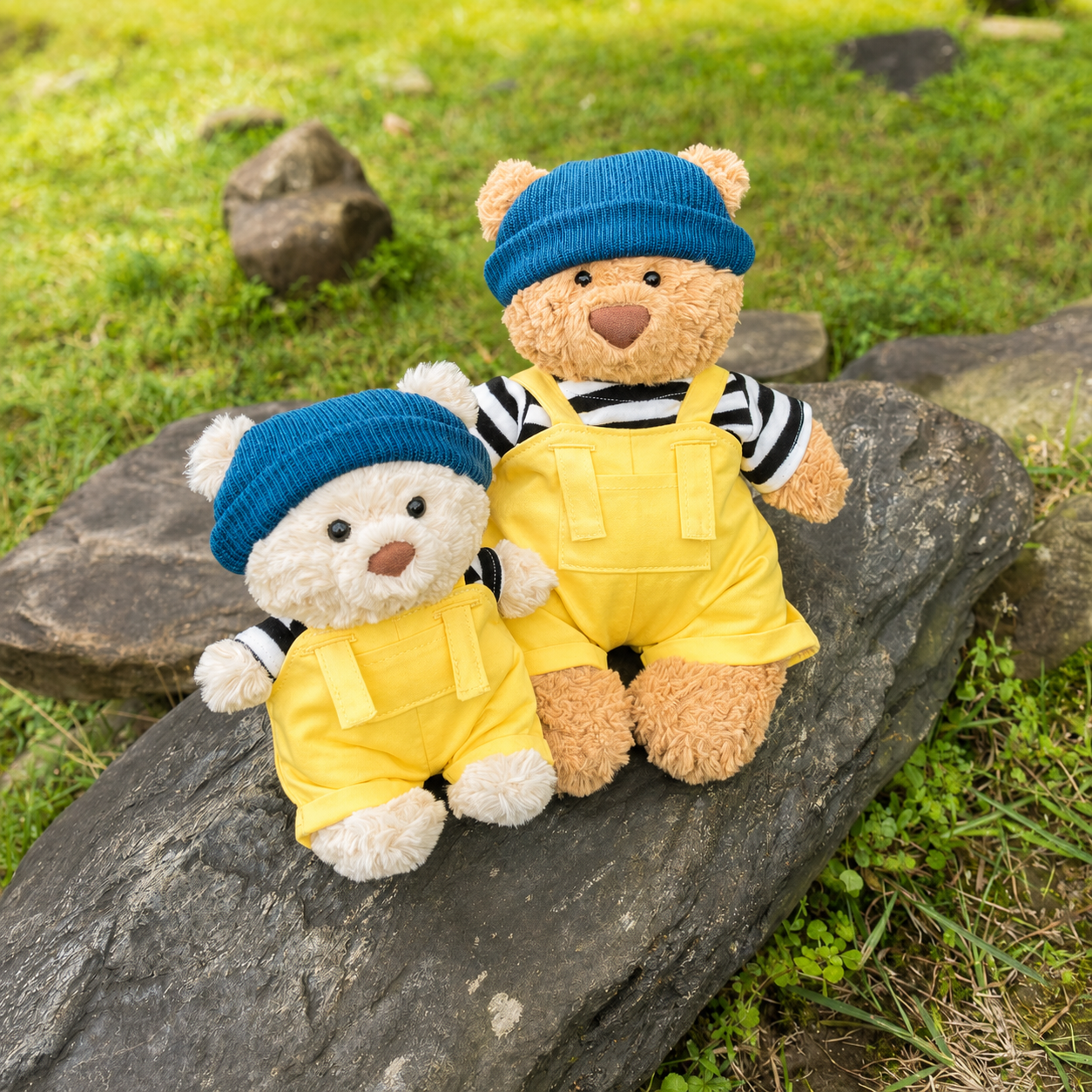 Handmade Cute Teddy Bear Sailor Outfit Set 3 Pieces, Sailor Top Pants & Hat (Clothes Only)
