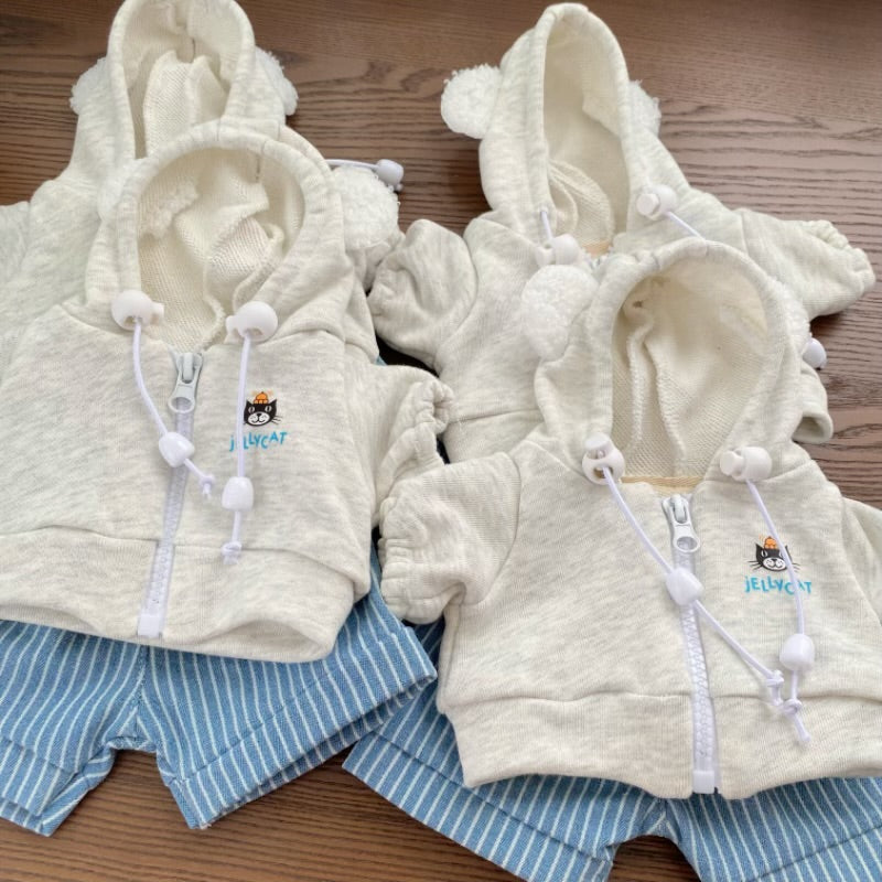 Handmade Bear & Pig Hoodie Jacket Set (Clothes Only, Plush Toy Not Included)