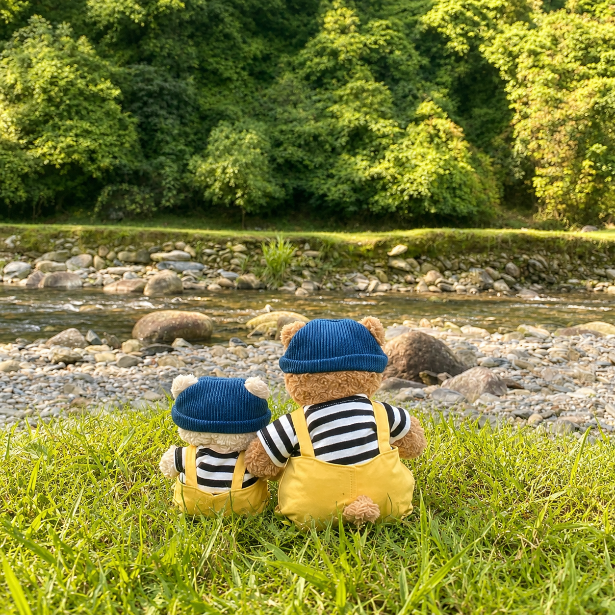 Handmade Cute Teddy Bear Sailor Outfit Set 3 Pieces, Sailor Top Pants & Hat (Clothes Only)